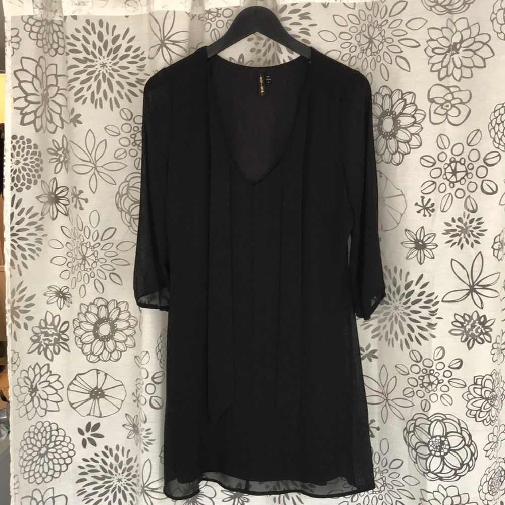 Black Tie Neck Dress